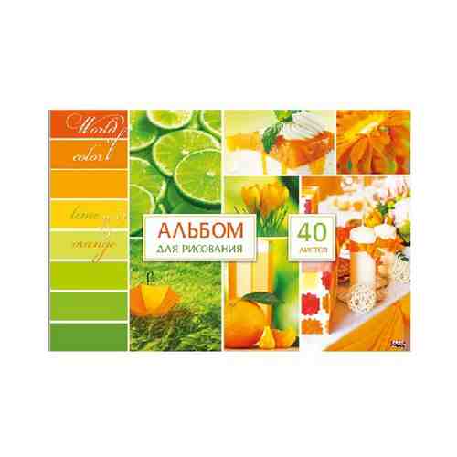 Альбом для Рисования Зеленое и Оранжевое 40 Листов арт. 101124387