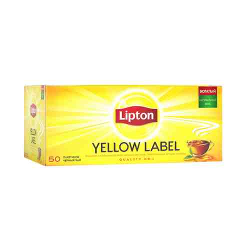 Чай Черный Lipton Yellow Label 50 Пакетиков арт. 103476