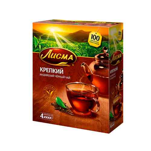 Чай Черный Лисма Крепкий 100 Пакетиков арт. 100304870