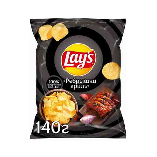 Чипсы Lays Ребрышки гриль 140г арт. 101200423