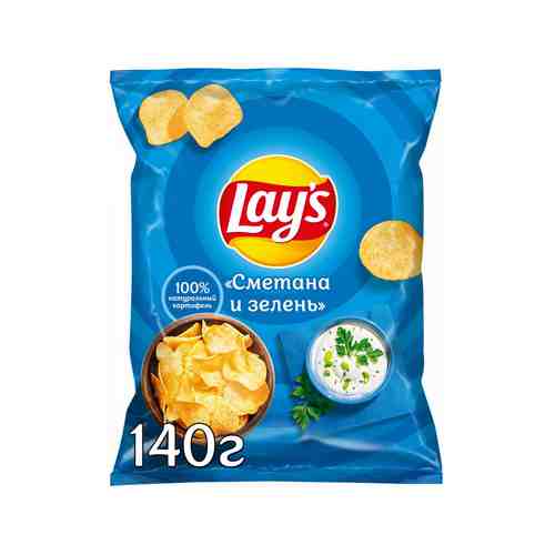 Чипсы Lays Сметана Зелень 140г арт. 101200440