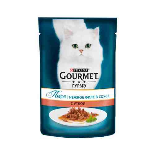 Корм для Кошек Gourmet Perle Кусочки в Подливке Утка 75г арт. 140428