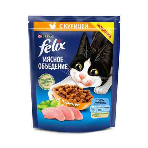 Корм Felix Сухой Мясное Объедение для Кошек Курица 200г арт. 101146480