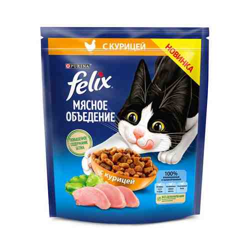 Корм Felix Сухой Мясное Объедение для Кошек Курица 600г арт. 101146498