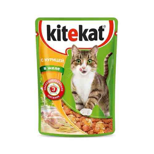 Корм Влажный для Кошек Kitekat Курица в Желе 85г арт. 100363271