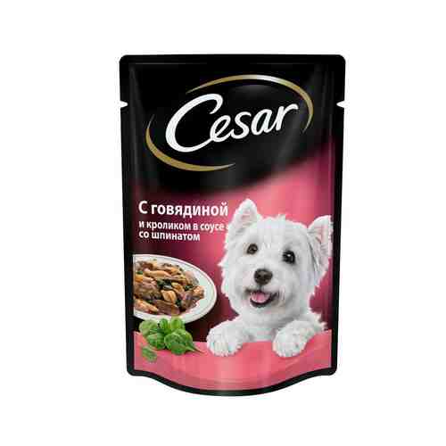 Корм Влажный для Собак Cesar Говядинa Кролик Шпинат 85г арт. 100105782