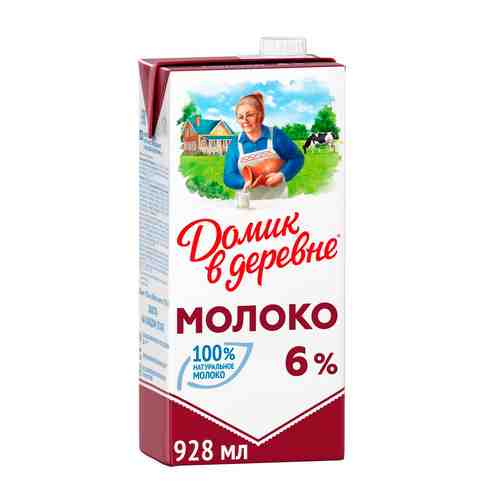 Молоко Домик в Деревне Ультрапастеризованное 6% 0,95л арт. 100181
