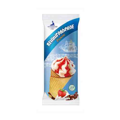 Мороженое Сливочное Ванильное с Клубничным Наполнителем 100г арт. 101190721