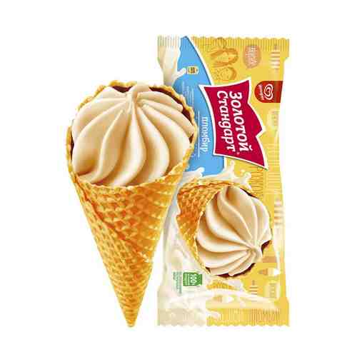 Мороженое Золотой Стандарт Пломбир Большой Рожок 100г арт. 100355301