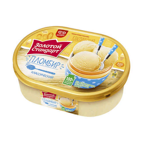 Мороженое Золотой Стандарт Пломбир Классический 475г арт. 181601