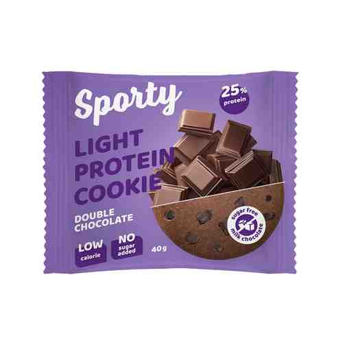 Печенье Sporty Light Protein Двойной Шоколад 40г арт. 101205988