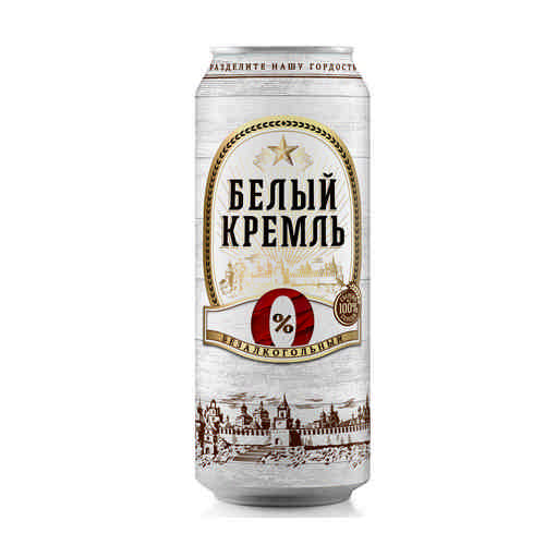Пиво Белый Кремль Безалкогольный 0,45л ж/б арт. 101025493