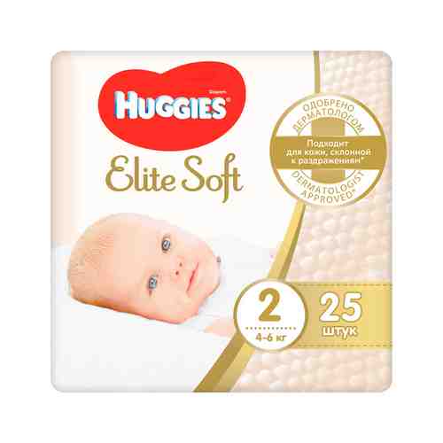 Подгузники Huggies Elite Soft №2 4-6кг 25шт арт. 100801315
