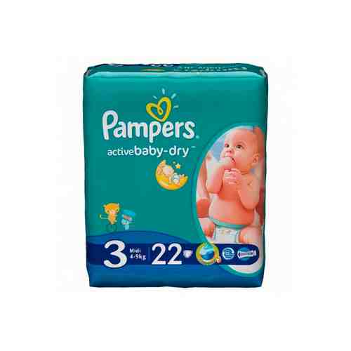 Подгузники Pampers Active Baby-Dry №3 (4-9кг) 22шт арт. 104595