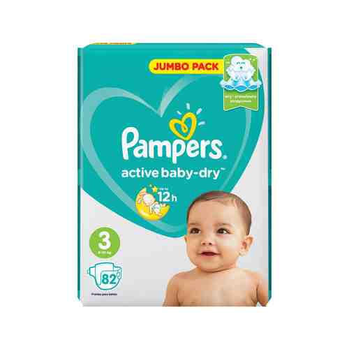 Подгузники Pampers Active Baby-Dry №3 6-10кг 82шт арт. 149366