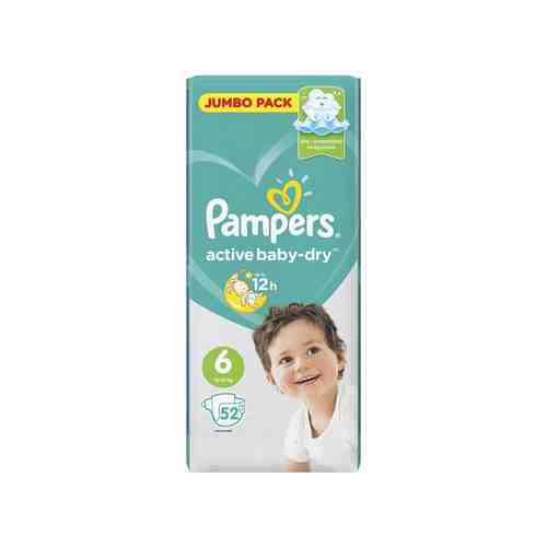 Подгузники Pampers Active Baby-Dry №6 (13-18 кг) 52 шт арт. 100791823