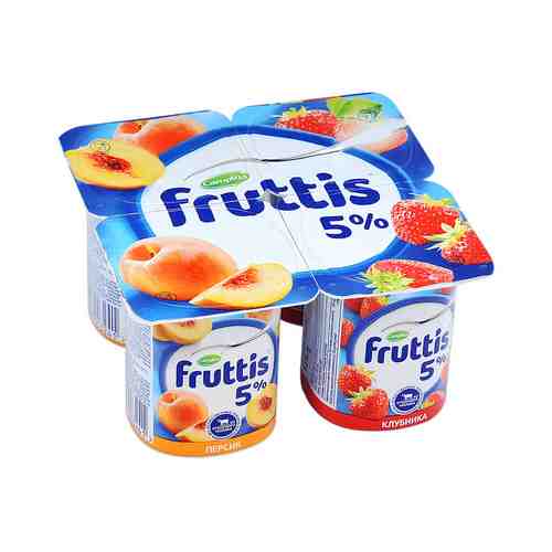 Продукт Йогуртный Клубника-Персик Fruttis 5% 115г арт. 120259