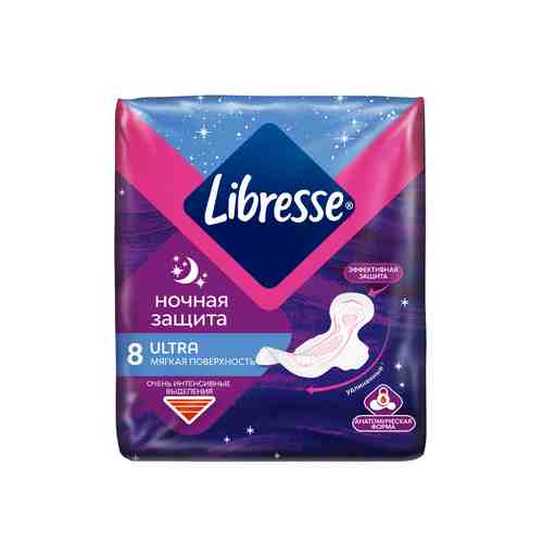 Прокладки Libresse Ultra Ночные с Мягкой Поверхностью 8шт арт. 100776594
