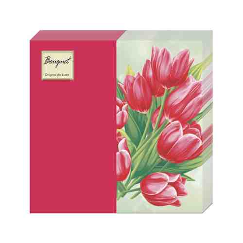 Салфетки Бумажные Bouquet Тюльпаны на Зеленом Два Слоя 20шт арт. 101075731