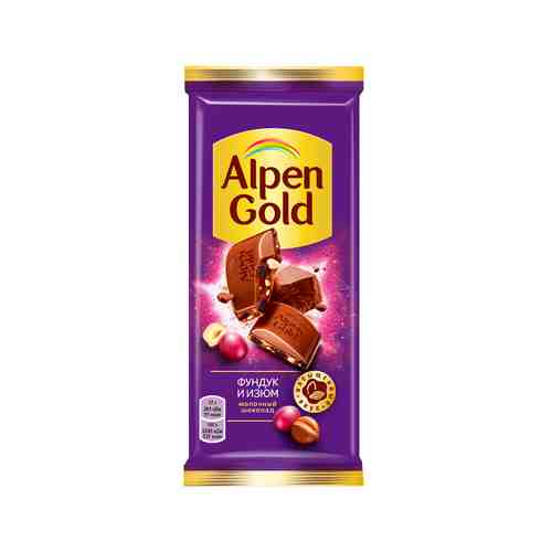 Шоколад Alpen Gold Фундук и Изюм 85г арт. 100873
