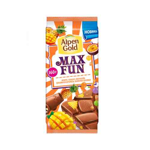 Шоколад Alpen Gold Max Fun с Фруктовыми Кусочками 150г арт. 100793861
