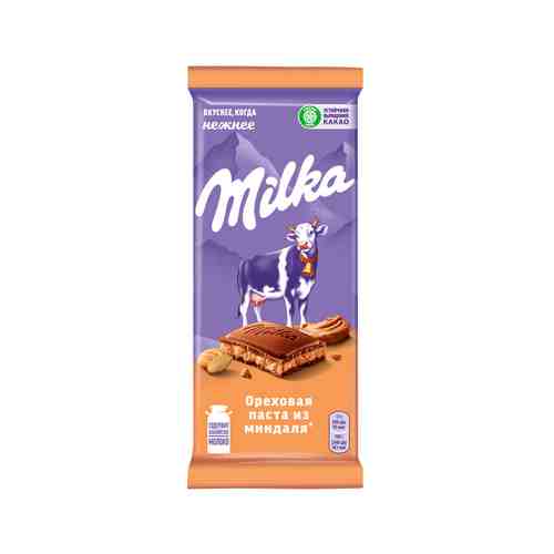 Шоколад Milka Молочный Ореховая Паста и Миндаль 85г арт. 101082156