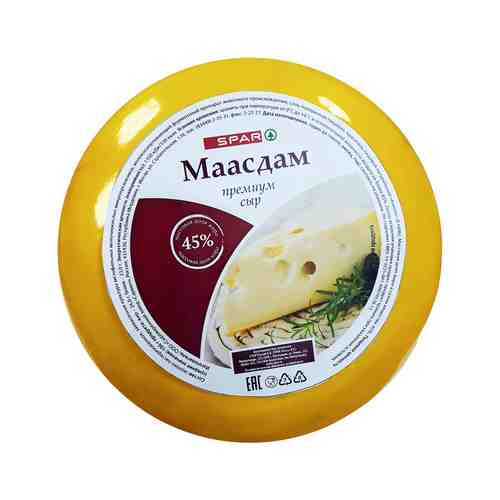 Сыр SPAR Маасдам Премиум 45% арт. 100800671