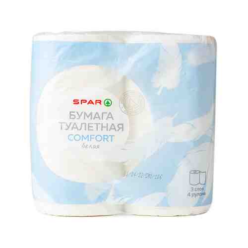 Туалетная Бумага SPAR Белая 3 Сл 4шт арт. 100783348