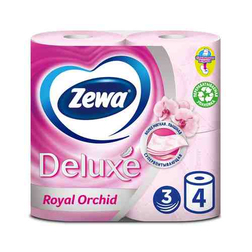 Туалетная Бумага Zewa Deluxe Орхидея 3 Слоя 4 Рулона арт. 8701069