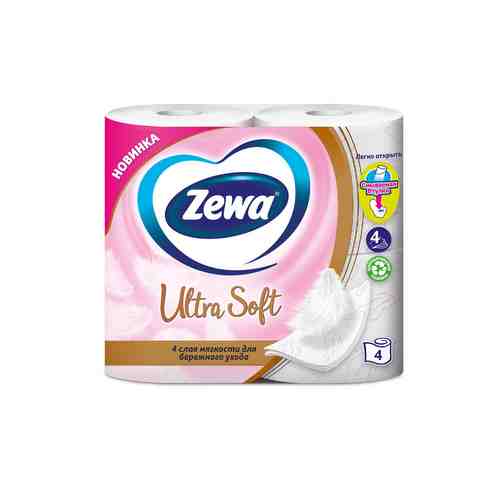 Туалетная Бумага Zewa Ultra Soft 4 Слоя 4 Рулона арт. 101001862