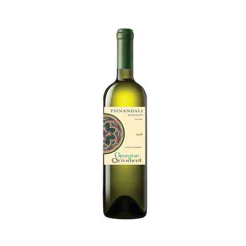 Вино Грузинский Орнамент Цинандали Белое Сухое 12,5% 0,75л арт. 100754184