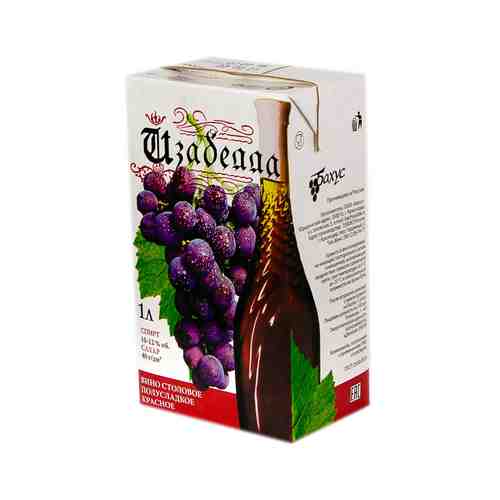Вино Изабелла Красное Полусладкое 12% 1л арт. 123552