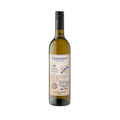 Вино Кубань Вино Шардоне Белое Сухое 11,5% 0,75л арт. 101209268