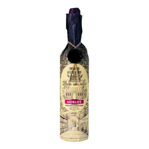Вино Винная Коллекция Кубани Мерло Красное Полусухое 11% 0,7л арт. 100477965