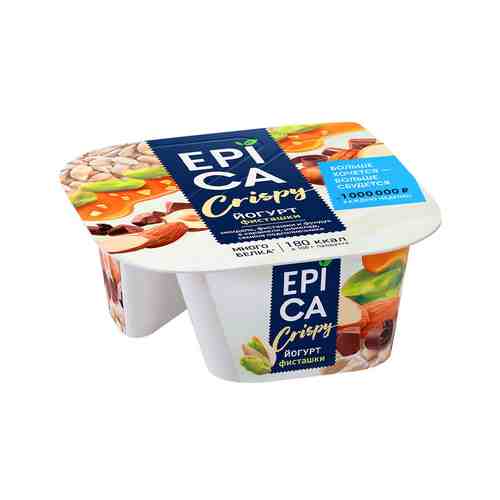 Йогурт Epica Crispy Рус Фисташки-Орех-Темный Шоколад 10,5% 140г арт. 100783161