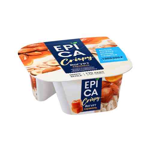 Йогурт Epica Crispy Рус Карамель-Семена Подсолнечника-Орех 10,2% 140г арт. 100783170