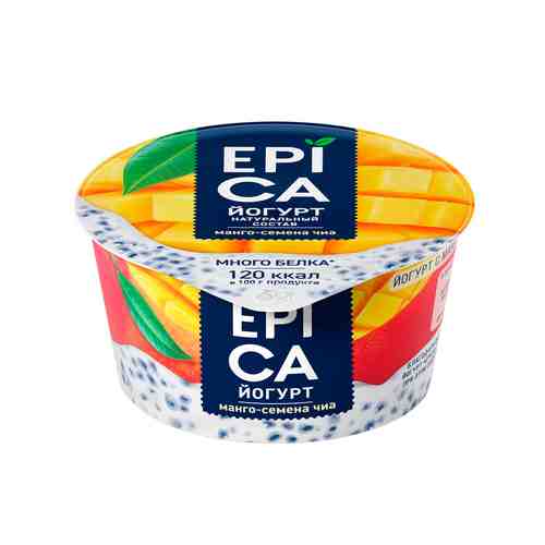 Йогурт Epica с Манго и Семенами Чиа 5% 130г арт. 100547484