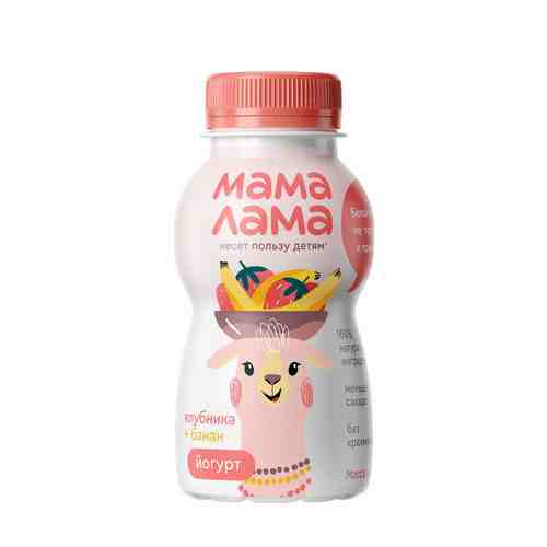 Йогурт Мама Лама с Клубникой и Бананом 2,5% 200г арт. 101083651