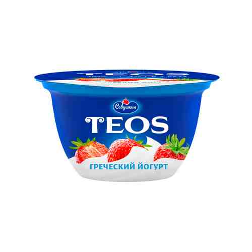 Йогурт Савушкин Продукт Греческий Teos с Клубникой 2% 140г арт. 100463352